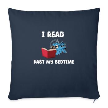 Drôle de lotte lire des livres - Housse de coussin décorative 45 x 45 cm - bleu marine - Devant