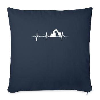 Conception de pulsation de pelle - Housse de coussin décorative 45 x 45 cm - bleu marine - Devant