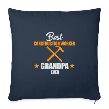 Best Construction Worker Grandpa - Sofa pillowcase 17,3'' x 17,3'' (45 x 45 cm) - navy - Front