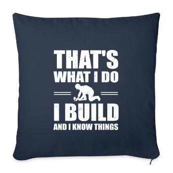 Funny construction worker motif - Sofa pillowcase 17,3'' x 17,3'' (45 x 45 cm) - navy - Front