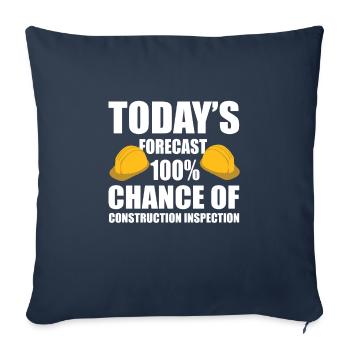 Drôle de chemise d’inspecteur en bâtiment - Housse de coussin décorative 45 x 45 cm - bleu marine - Devant