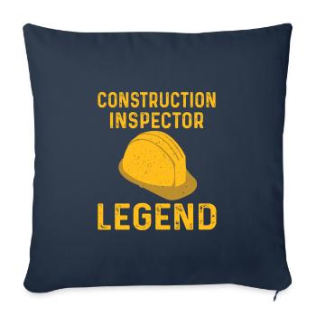 Légende de l’inspecteur en bâtiment - Housse de coussin décorative 45 x 45 cm - bleu marine - Devant