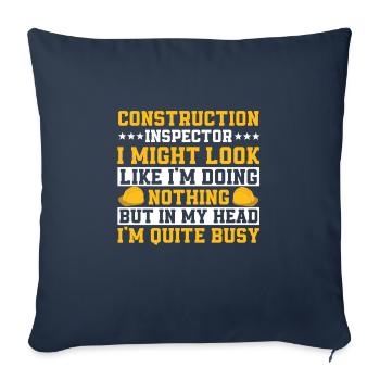 Inspecteur en bâtiment Spruch - Housse de coussin décorative 45 x 45 cm - bleu marine - Devant