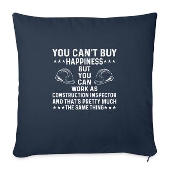 Inspecteur en bâtiment - Housse de coussin décorative 45 x 45 cm - bleu marine - Devant