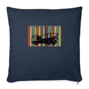 Camions bétonnières - Housse de coussin décorative 45 x 45 cm - bleu marine - Devant