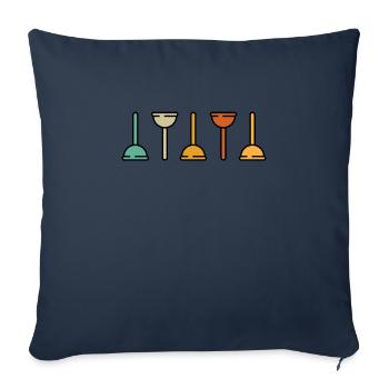 Suction cup toilet - Sofa pillowcase 17,3'' x 17,3'' (45 x 45 cm) - navy - Front