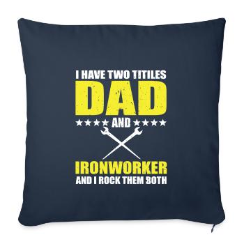 Metallurgical worker father - Sofa pillowcase 17,3'' x 17,3'' (45 x 45 cm) - navy - Front