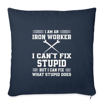 Funny Ironworker Motif - Sofa pillowcase 17,3'' x 17,3'' (45 x 45 cm) - navy - Front