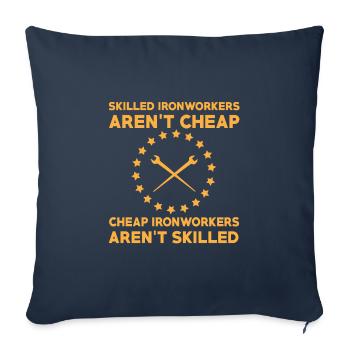 Slogan du monteur de charpentes métalliques - Housse de coussin décorative 45 x 45 cm - bleu marine - Devant
