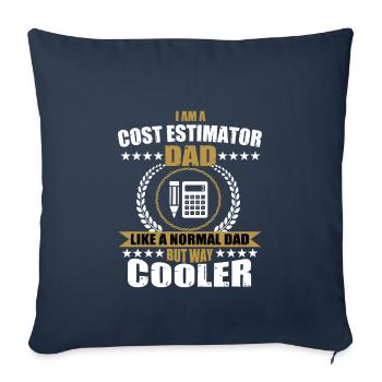 Estimateur de coûts papa - Housse de coussin décorative 45 x 45 cm - bleu marine - Devant