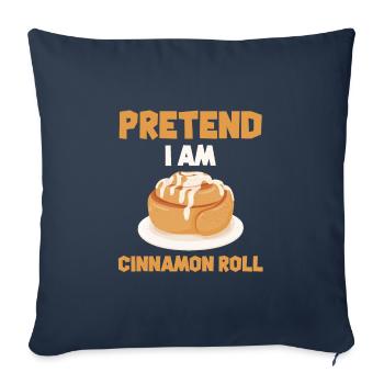 Faites semblant d’être un petit pain à la cannelle - Housse de coussin décorative 45 x 45 cm - bleu marine - Devant