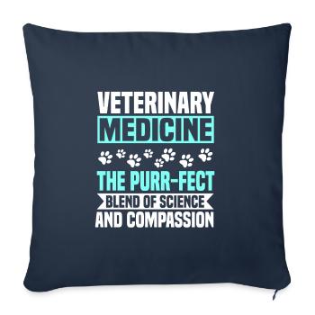 Médecine vétérinaire - Housse de coussin décorative 45 x 45 cm - bleu marine - Devant