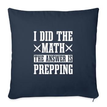 Fun Prepping Design - Sofa pillowcase 17,3'' x 17,3'' (45 x 45 cm) - navy - Front
