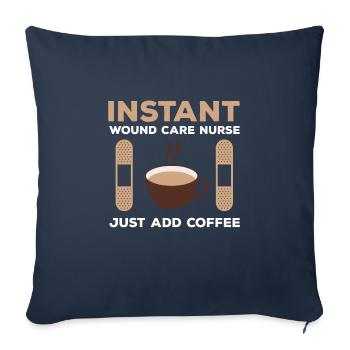 Grand café d’infirmière en soins des plaies - Housse de coussin décorative 45 x 45 cm - bleu marine - Devant