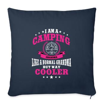 Funny Camping Grandma - Sofa pillowcase 17,3'' x 17,3'' (45 x 45 cm) - navy - Front