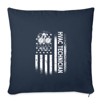 Technicien américain Hlk Drapeau des États-Unis - Housse de coussin décorative 45 x 45 cm - bleu marine - Devant
