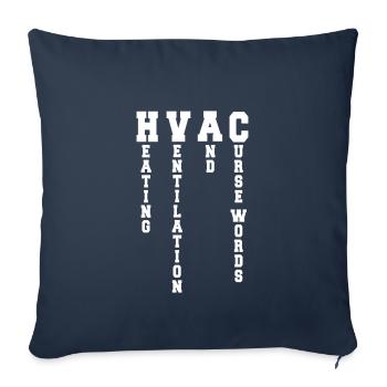 Conception amusante de technicien CVC - Housse de coussin décorative 45 x 45 cm - bleu marine - Devant