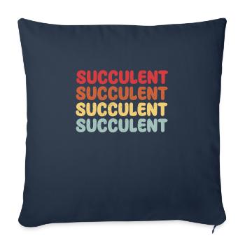 Succulent lettering - Sofa pillowcase 17,3'' x 17,3'' (45 x 45 cm) - navy - Front