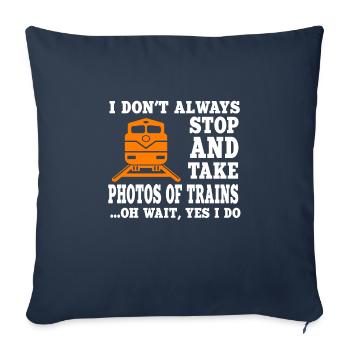 Drôle de photographe de chemin de fer disant - Housse de coussin décorative 45 x 45 cm - bleu marine - Devant