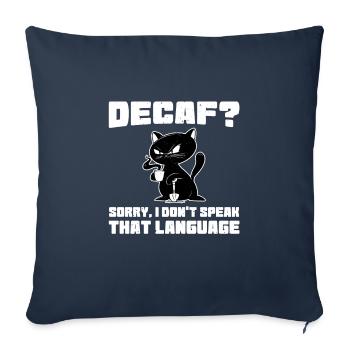 Lustige Katze, Die Koffeinhaltigen Kaffee Trinkt - Sofakissenbezug 45 x 45 cm - Navy - Vorne