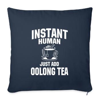 Instant Human: Il suffit d’ajouter du thé oolong - Housse de coussin décorative 45 x 45 cm - bleu marine - Devant