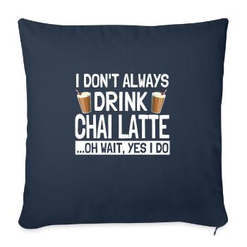 Chai Latte Dire Inde Thé Chai épicé - Housse de coussin décorative 45 x 45 cm - bleu marine - Devant