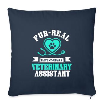 Veterinarian assistant saying - Sofa pillowcase 17,3'' x 17,3'' (45 x 45 cm) - navy - Front