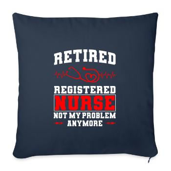 Cadeau d’infirmière à la retraite - Housse de coussin décorative 45 x 45 cm - bleu marine - Devant