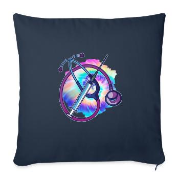 Soins infirmiers autorisés - Housse de coussin décorative 45 x 45 cm - bleu marine - Devant