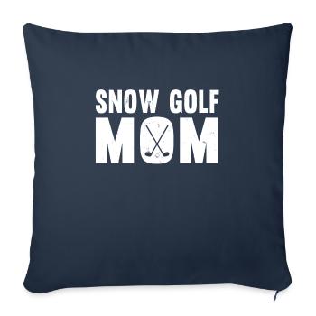 Snow Golfer Maman Outfit Femmes - Housse de coussin décorative 45 x 45 cm - bleu marine - Devant