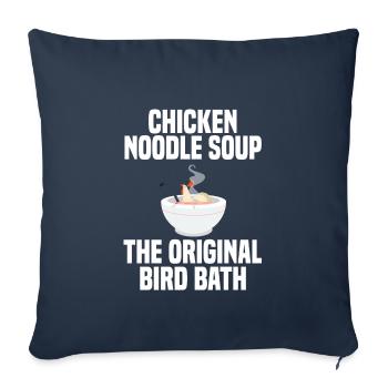 Soupe au poulet et aux nouilles Humour - Housse de coussin décorative 45 x 45 cm - bleu marine - Devant