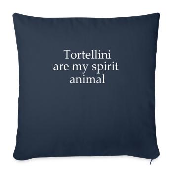 Les tortellini sont mon animal spirituel - Housse de coussin décorative 45 x 45 cm - bleu marine - Devant