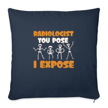 Radiologie que vous posez j’expose - Housse de coussin décorative 45 x 45 cm - bleu marine - Devant