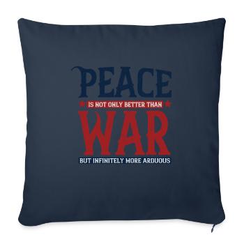La paix n’est pas seulement meilleure que la guerre, mais infiniment - Housse de coussin décorative 45 x 45 cm - bleu marine - Devant