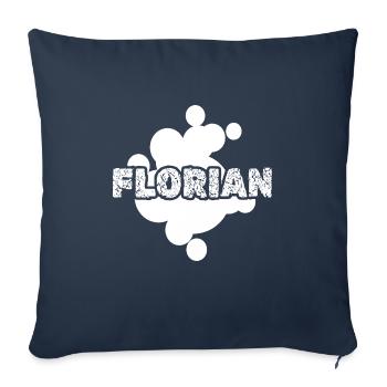 Cadeau pour Florian - Housse de coussin décorative 45 x 45 cm - bleu marine - Devant
