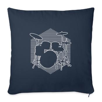 Drummer Women Drummer Percussionist - Sofa pillowcase 17,3'' x 17,3'' (45 x 45 cm) - navy - Front