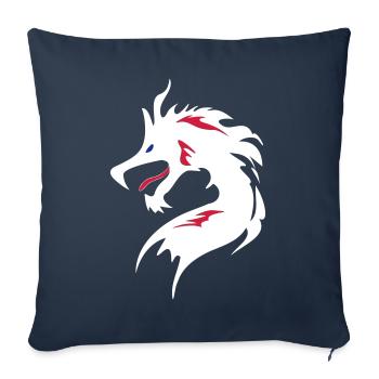 ❤️👄🐉Dragon en caractère chinois-Dragon d'amour- 龍 - Housse de coussin décorative 45 x 45 cm - bleu marine - Devant