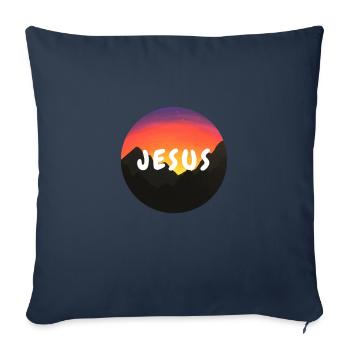 Jesus - Christian - Sofa pillowcase 17,3'' x 17,3'' (45 x 45 cm) - navy - Front