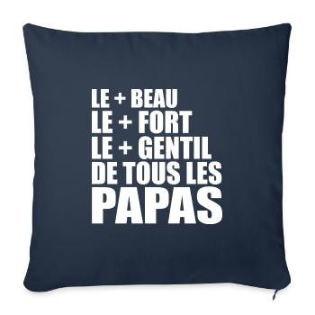 Le Plus Beau De Tous Les Papas Cadeau Papa - Housse de coussin décorative 45 x 45 cm - bleu marine - Devant