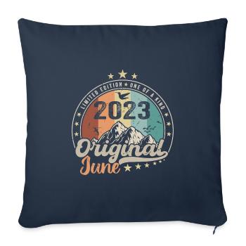 June 2023 Retro Vintage Birthday Gift 2023 - Sofa pillowcase 17,3'' x 17,3'' (45 x 45 cm) - navy - Front