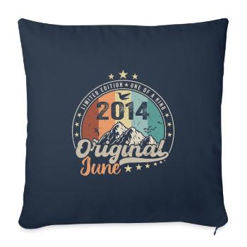 June 2014 Retro Vintage Birthday Gift 2014 - Sofa pillowcase 17,3'' x 17,3'' (45 x 45 cm) - navy - Front