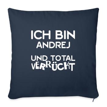 First name Andrej - Sofa pillowcase 17,3'' x 17,3'' (45 x 45 cm) - navy - Front
