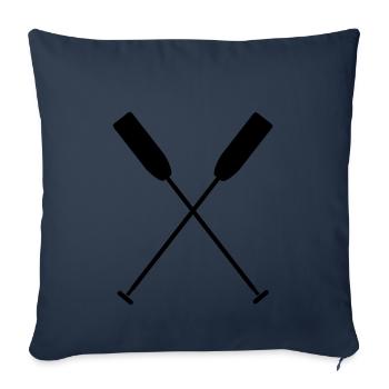 Gekreuzt Paddel Ruder Wassersport Kanu/Drachenboot - Sofakissenbezug 45 x 45 cm - Navy - Vorne