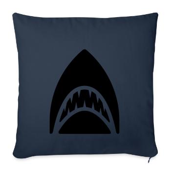 requin - Housse de coussin décorative 45 x 45 cm - bleu marine - Devant