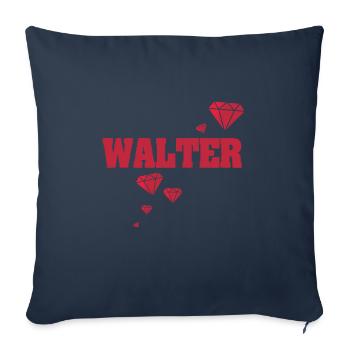 Idée cadeau Walter - Housse de coussin décorative 45 x 45 cm - bleu marine - Devant