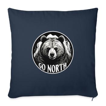 Grizzli Ours Kodiak Ours brun Venir dans le Nord - Housse de coussin décorative 45 x 45 cm - bleu marine - Devant