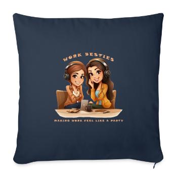 Work besties, beasts, Making Work Feel Like a Part - Sofa pillowcase 17,3'' x 17,3'' (45 x 45 cm) - navy - Front