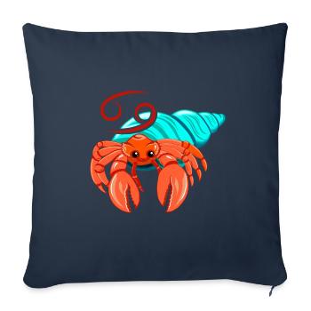Zodiac sign Cancer - Sofa pillowcase 17,3'' x 17,3'' (45 x 45 cm) - navy - Front