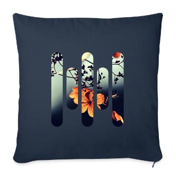 Flower - Sofa pillowcase 17,3'' x 17,3'' (45 x 45 cm) - navy - Front