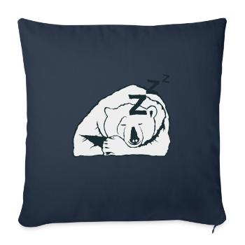 ours dessin zzz dort dormir hiberne 2703 o - Housse de coussin décorative 45 x 45 cm - bleu marine - Devant